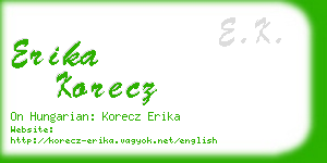 erika korecz business card